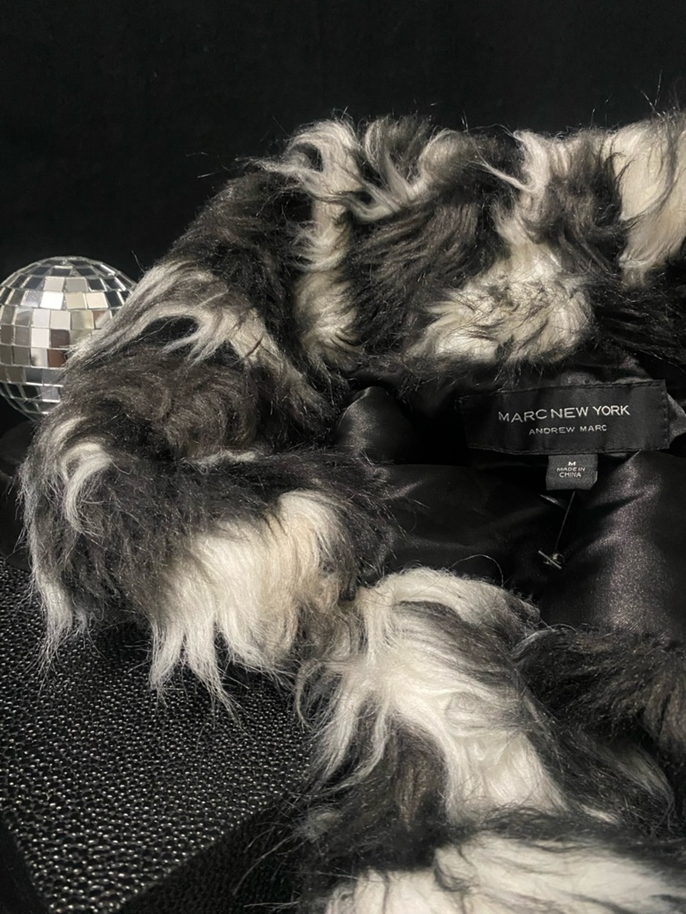 Marc New York Black and White Faux Fur Vest - Picture 15 of 15